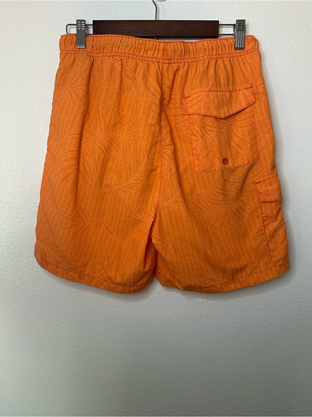 Tommy Bahama Orange Swim Board Shorts with Blue Drawstring